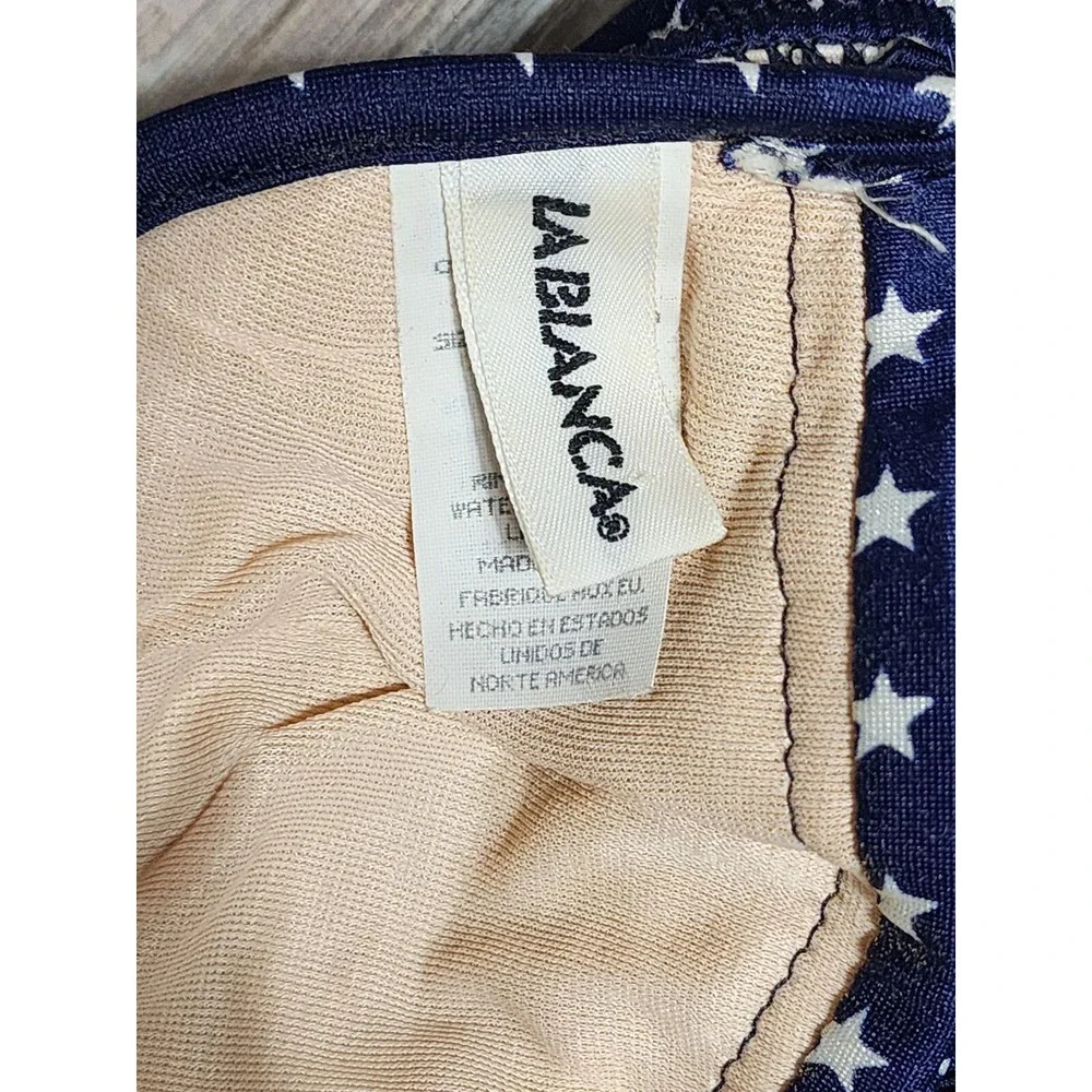 Vintage 80s La Blanca SexyPolka Dot Bikini High Waisted Strapless Swimsuit Sz 10